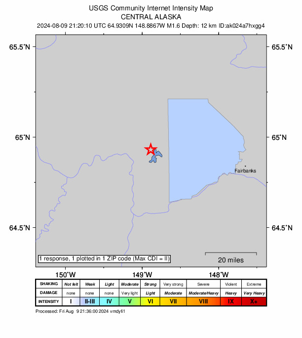 Did You Feel It? map: shaking reported by the public