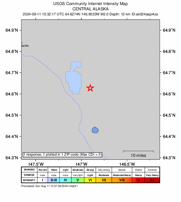 Did You Feel It? map: shaking reported by the public