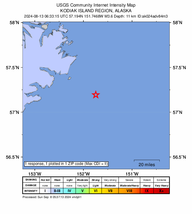 Did You Feel It? map: shaking reported by the public