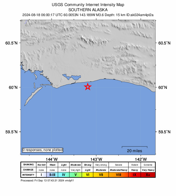 Did You Feel It? map: shaking reported by the public