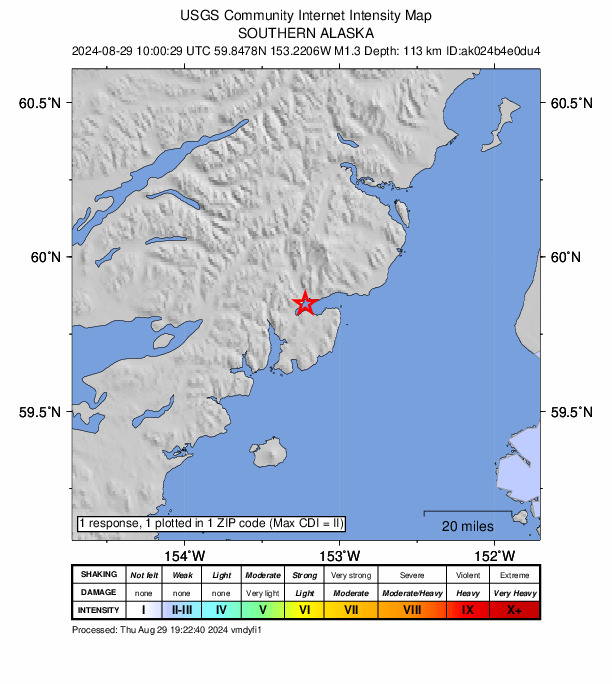 Did You Feel It? map: shaking reported by the public