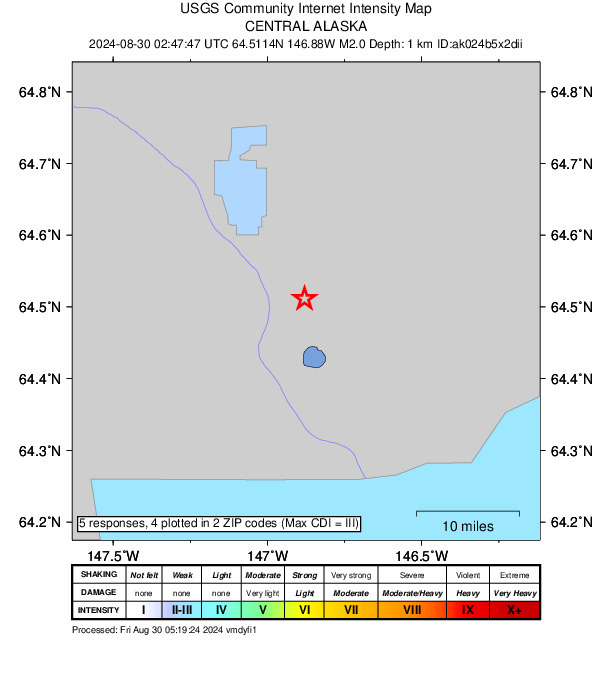 Did You Feel It? map: shaking reported by the public