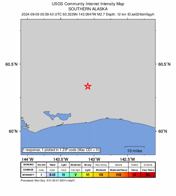 Did You Feel It? map: shaking reported by the public