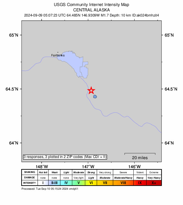 Did You Feel It? map: shaking reported by the public