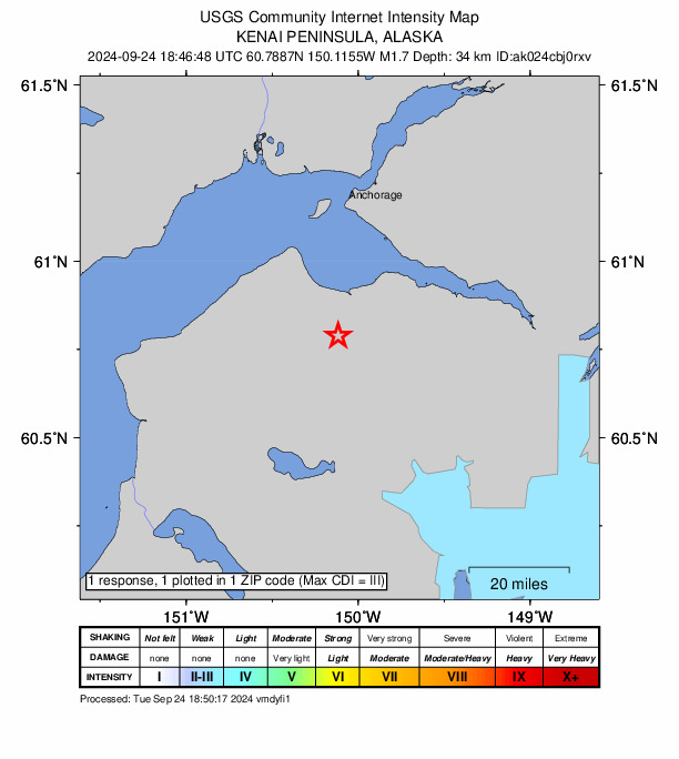 Did You Feel It? map: shaking reported by the public