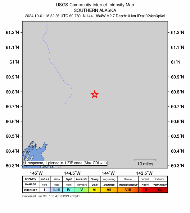 Did You Feel It? map: shaking reported by the public