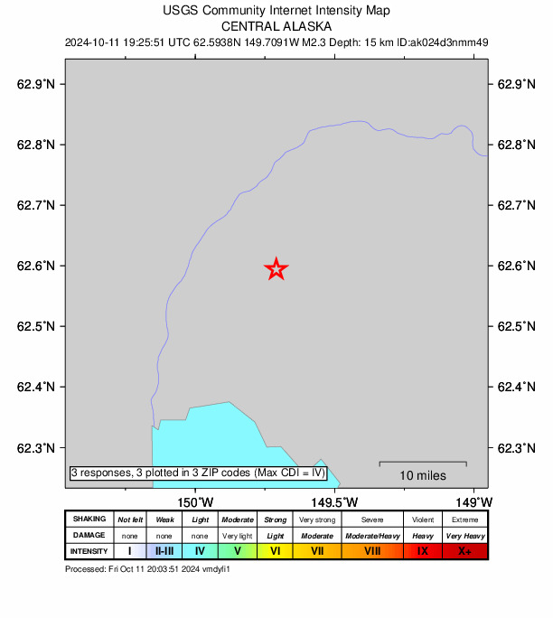 Did You Feel It? map: shaking reported by the public