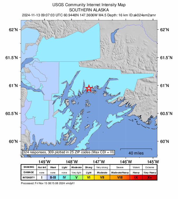 Did You Feel It? map: shaking reported by the public