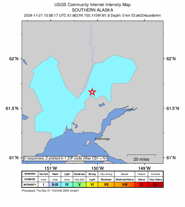 Did You Feel It? map: shaking reported by the public