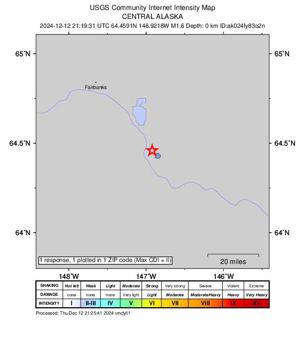 Did You Feel It? map: shaking reported by the public