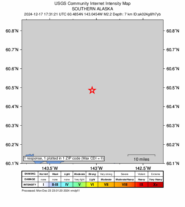 Did You Feel It? map: shaking reported by the public