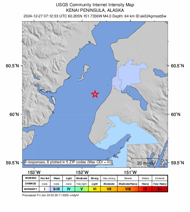 Did You Feel It? map: shaking reported by the public