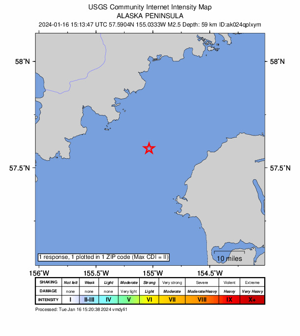 Did You Feel It? map: shaking reported by the public
