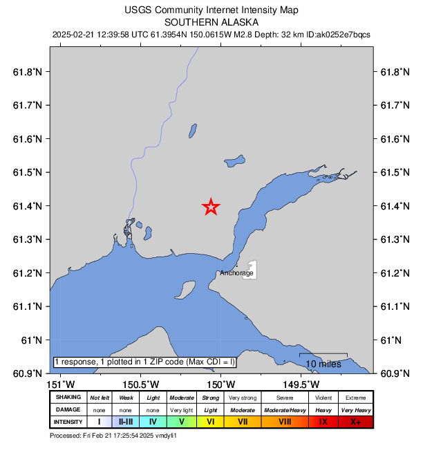 Did You Feel It? map: shaking reported by the public