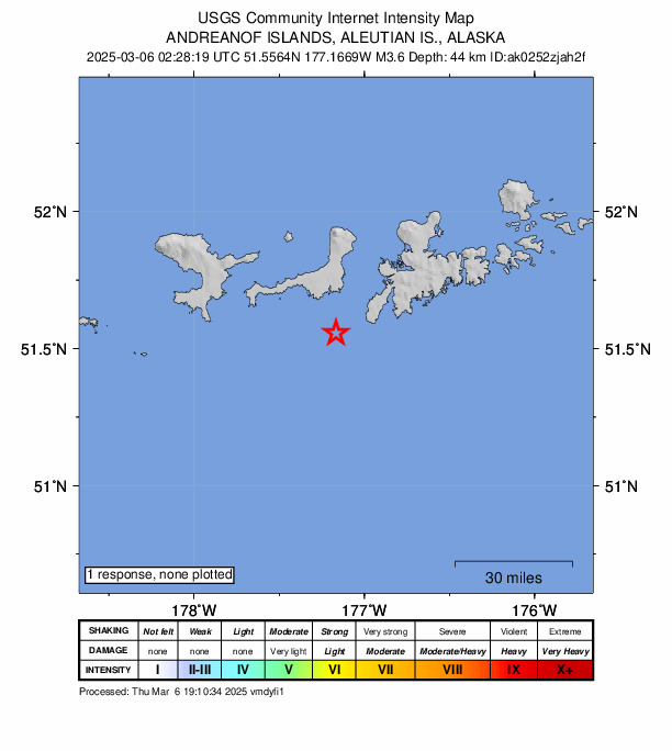 Did You Feel It? map: shaking reported by the public