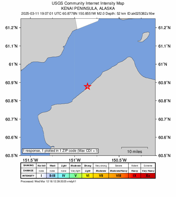 Did You Feel It? map: shaking reported by the public