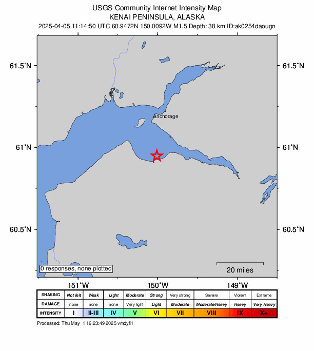 Did You Feel It? map: shaking reported by the public