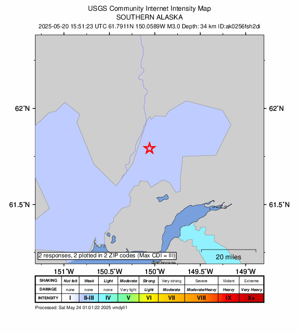 Did You Feel It? map: shaking reported by the public