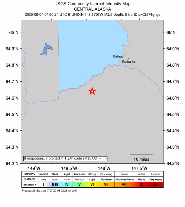 Did You Feel It? map: shaking reported by the public
