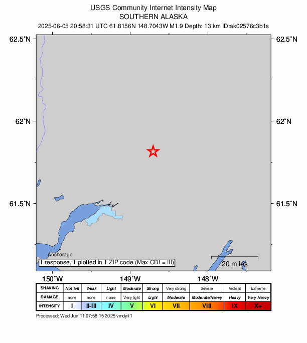 Did You Feel It? map: shaking reported by the public