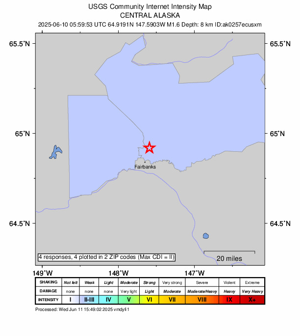 Did You Feel It? map: shaking reported by the public
