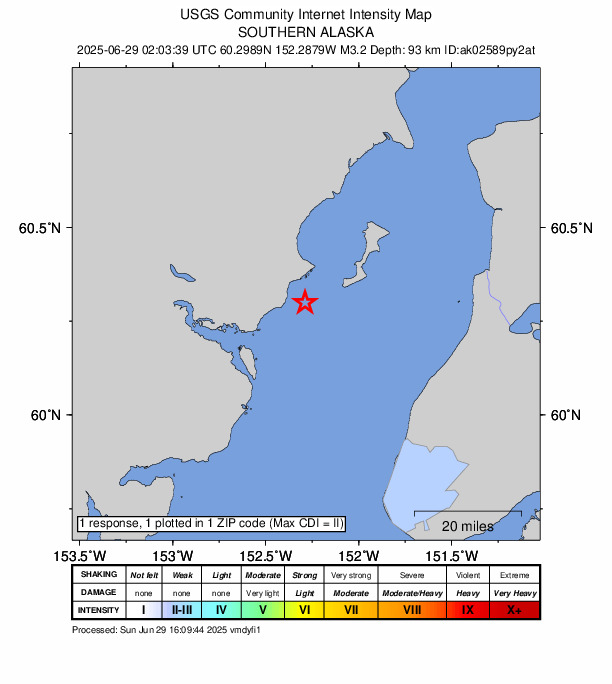 Did You Feel It? map: shaking reported by the public