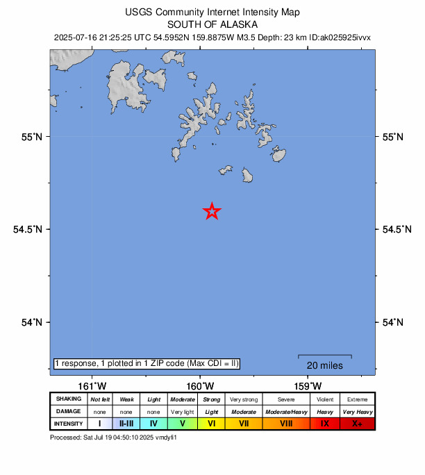 Did You Feel It? map: shaking reported by the public
