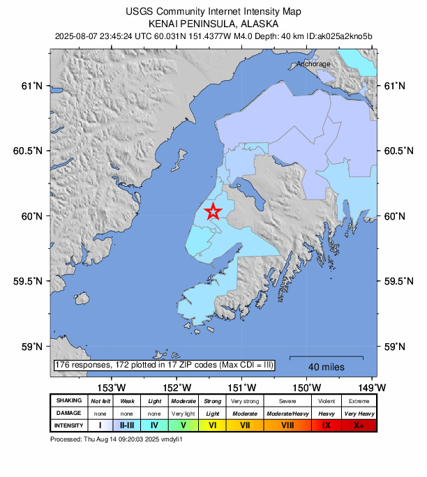 Did You Feel It? map: shaking reported by the public