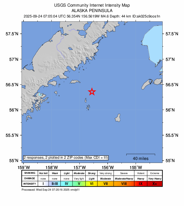 Did You Feel It? map: shaking reported by the public