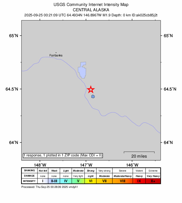 Did You Feel It? map: shaking reported by the public