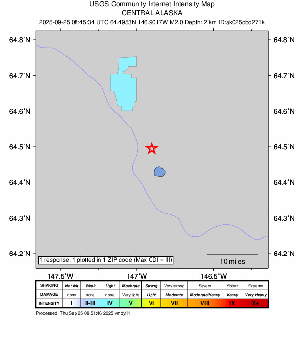 Did You Feel It? map: shaking reported by the public