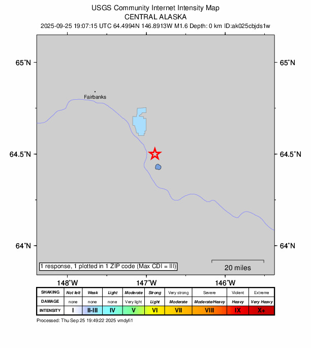 Did You Feel It? map: shaking reported by the public