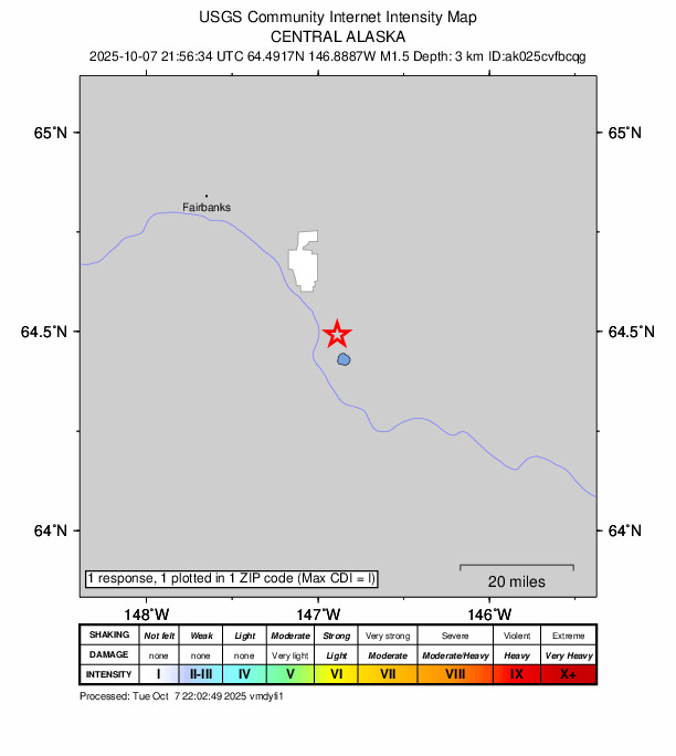 Did You Feel It? map: shaking reported by the public