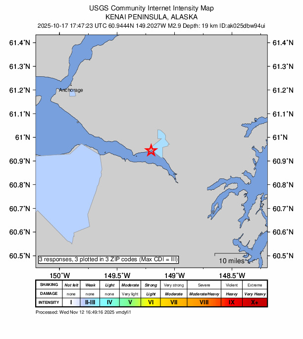 Did You Feel It? map: shaking reported by the public