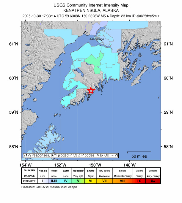 Did You Feel It? map: shaking reported by the public