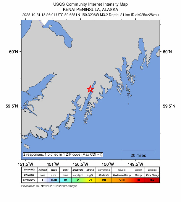 Did You Feel It? map: shaking reported by the public