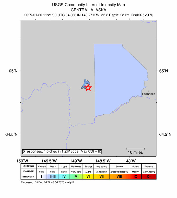 Did You Feel It? map: shaking reported by the public
