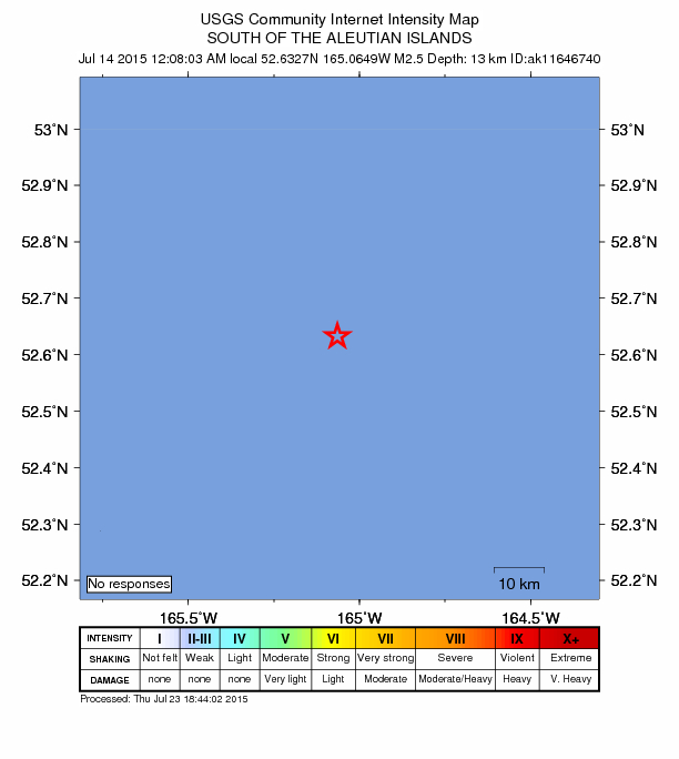 Did You Feel It? map: shaking reported by the public