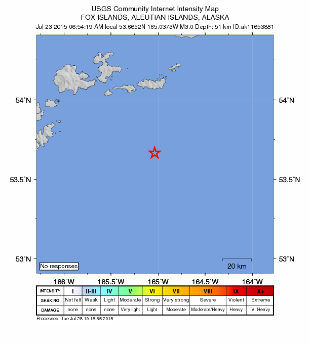 Did You Feel It? map: shaking reported by the public