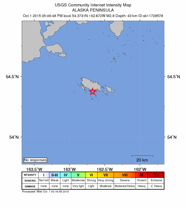 Did You Feel It? map: shaking reported by the public