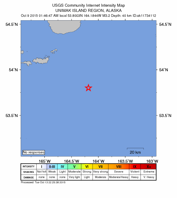 Did You Feel It? map: shaking reported by the public