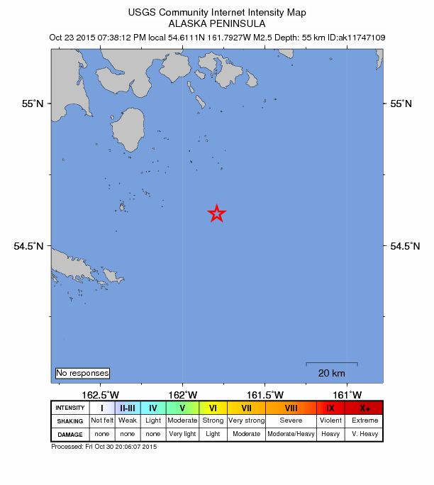 Did You Feel It? map: shaking reported by the public