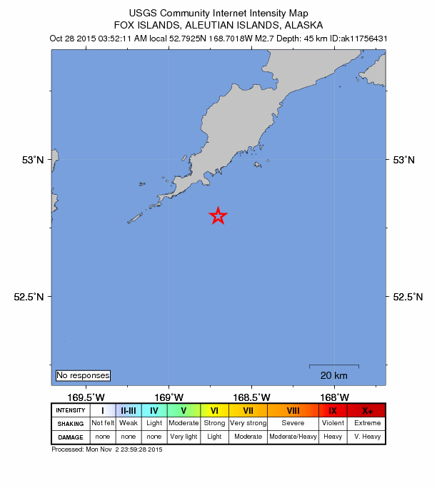 Did You Feel It? map: shaking reported by the public
