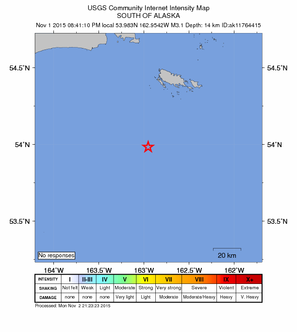 Did You Feel It? map: shaking reported by the public