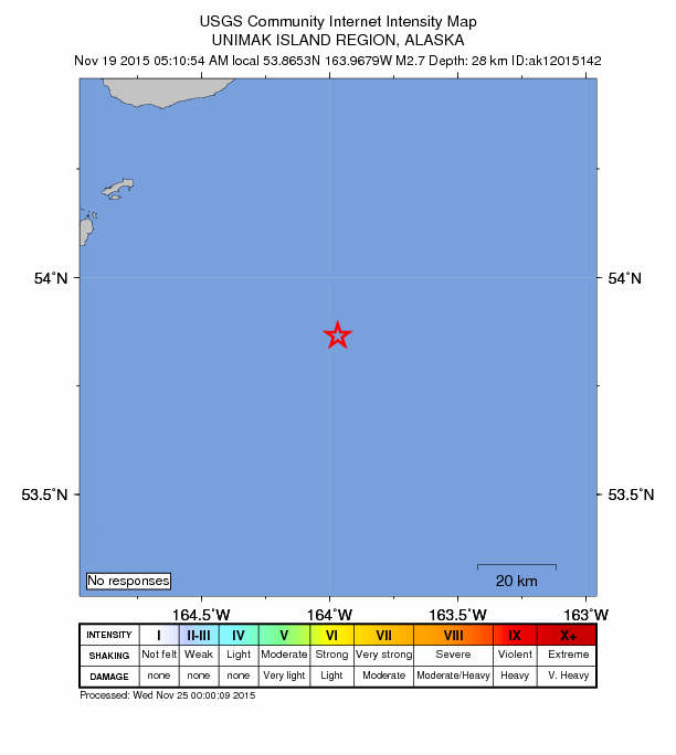Did You Feel It? map: shaking reported by the public