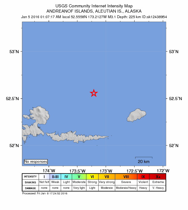 Did You Feel It? map: shaking reported by the public