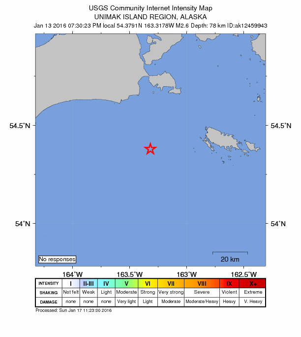 Did You Feel It? map: shaking reported by the public