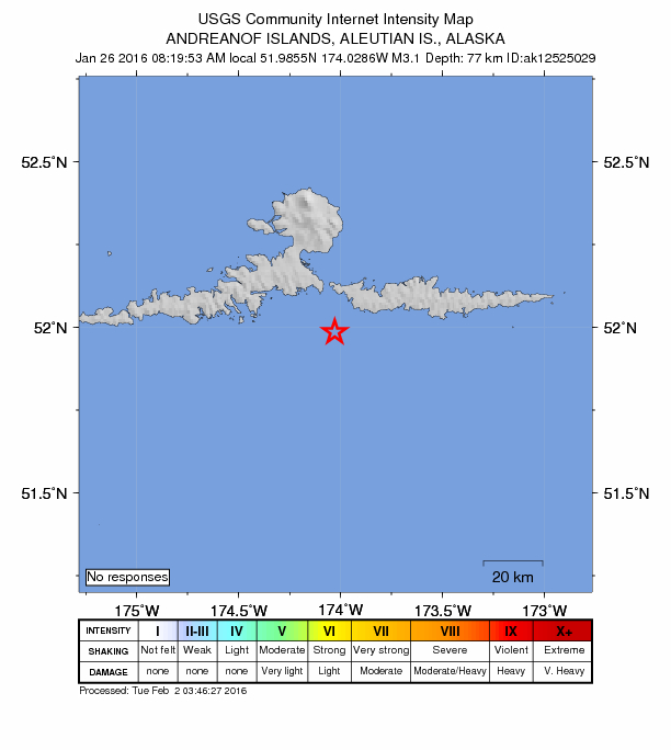 Did You Feel It? map: shaking reported by the public