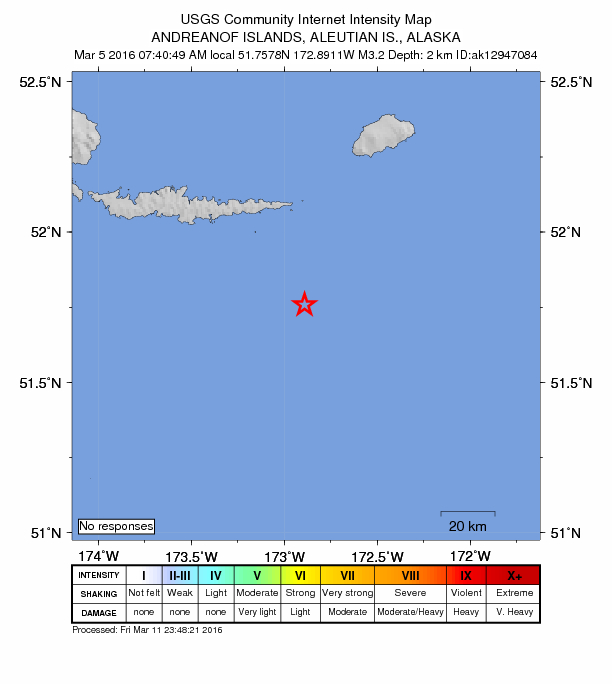 Did You Feel It? map: shaking reported by the public