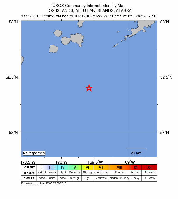 Did You Feel It? map: shaking reported by the public